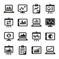 Simple Diagram and Graphs Icons Set Vector