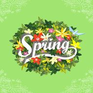 spring concept flat 3d isometric infographic