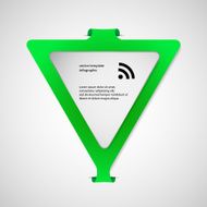 Triangle infographic template with green color