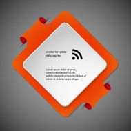 Square infographic template with orange color