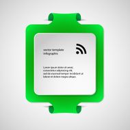 Square infographic template with green color