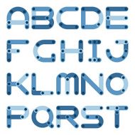 Vector flat alphabet in building kit style N4