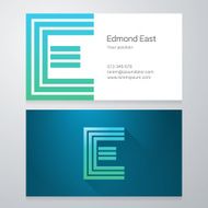 Letter E Business card template N2