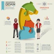 Horse puzzle info graphic design and character clean vector