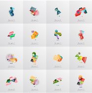Modern geometric design temlates universal diagram banner number options workflow N12