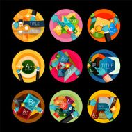 Set of flat design circle option infographics concepts N114