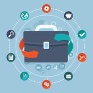 Vector global business concept in flat style