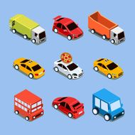 Flat 3d Isometric High Quality City Transport N2