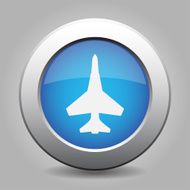 blue metal button with fighter