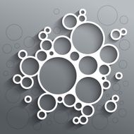 Abstract infographics white circles with shadow on grey backgrou
