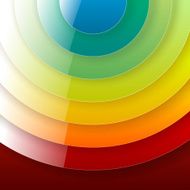 Infographics rainbow shiny round paper shapes abstract backgroun