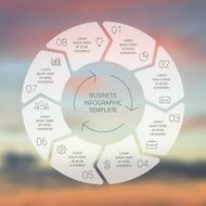 Circle line arrows infographic Template for cycle diagram graph presentation N7