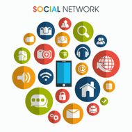 Collection of colorful social media icons N2