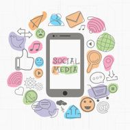 Set of social media sign and symbols
