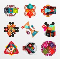 Set of abstract geometric shapes with options N175