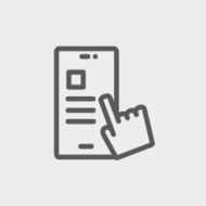 Smartphone and hand checking of work task schedule thin line N4