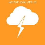 Lightning bolt weather flat line icon infographic illustration template N9