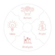 vector illustration for business process infographic with modern icons N2