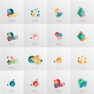 Modern geometric design temlates universal diagram banner number options workflow N14