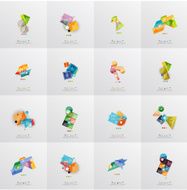Modern geometric design temlates universal diagram banner number options workflow N15
