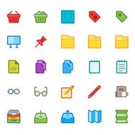 25 Icons in Material Design Color Palette set 6