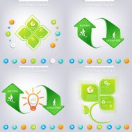 Modern green infographic design Business concept with 3 4 options