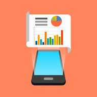 Smartphone data infographic app concept Isometric design
