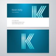 Letter K Business card template
