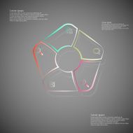 Pentagon infographic consits of lines on dark