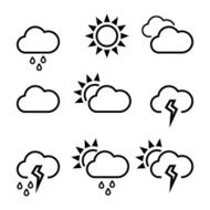 Weather widgets template icons for computing web and app N6