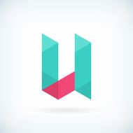 Modern letter U icon flat design element template N2