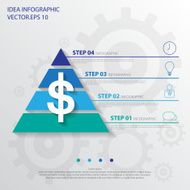 Step design of four part pyramid infographic element Vector il N2