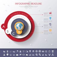 Abstract 3D digital illustration Infographic with world map Can N19