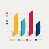 3D chart graph bar Infographic element