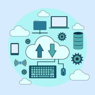 Cloud computing vector concept