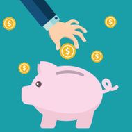 Vector piggy bank concept in flat style - money savings N2