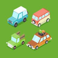 Vector Cartoon Isometric Cars N3
