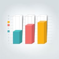 3D chart graph bar Infographic element N2