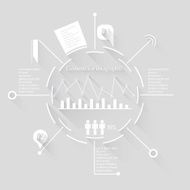 Vector Infographic report template made from lines and icons N7