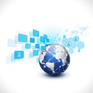 world with media network symbol for communication &amp; technology business concept N2