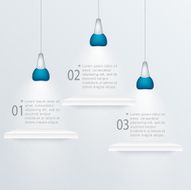 Minimal infographics design with exhibition shelves