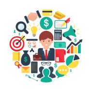 Business and finance abstract flat style vector illustration