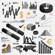 various infographics 3d graphs for your business or stock market