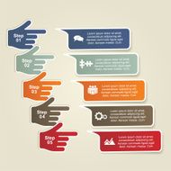 Infographic report template with hands Vector N4