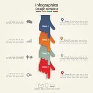 Infographic report template with hands Vector N5