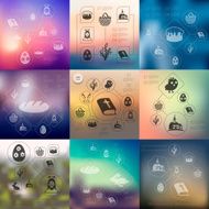 easter infographic with unfocused background N9