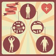Healthy lifestyle infographic postcard