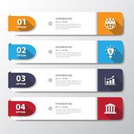 Design flat shadow step number banners graphic or website N6
