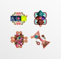 Set of abstract geometric shapes with options N180