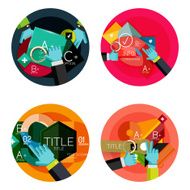 Set of flat design circle option infographics concepts N117